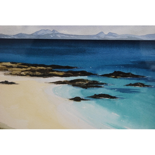 249 - Jim Nicholson (Scottish, 1924 - 1996)Balnahard Bay, ColonsaySigned and dated 1989, watercolour, 31cm... 