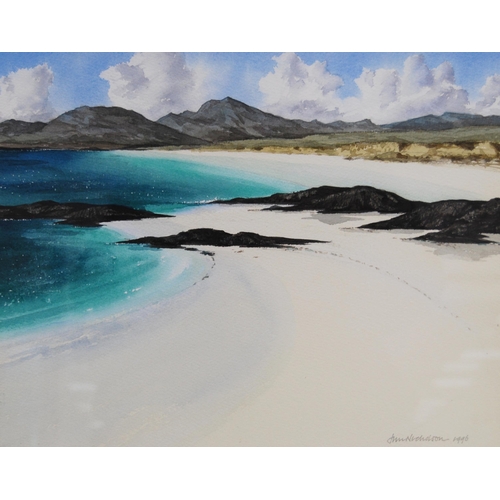 250 - Jim Nicholson (Scottish, 1924 - 1996)Kiloran Bay, ColonsaySigned in pencil and dated 1996, watercolo... 