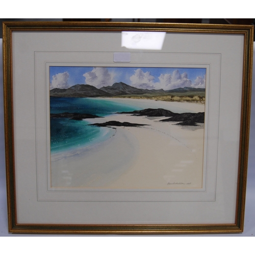 250 - Jim Nicholson (Scottish, 1924 - 1996)Kiloran Bay, ColonsaySigned in pencil and dated 1996, watercolo... 