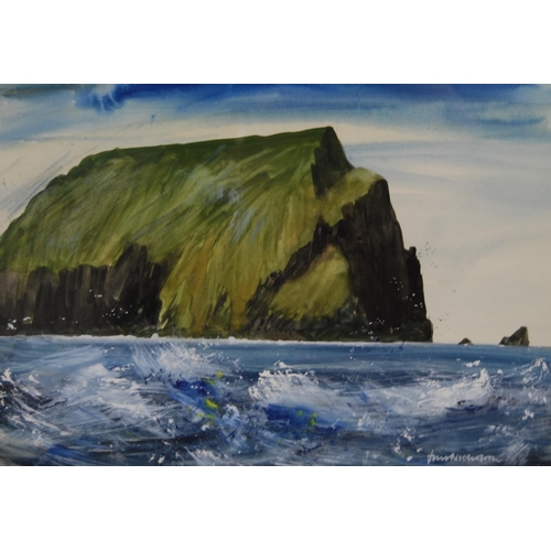 252 - Jim Nicholson (Scottish, 1924 - 1996)Soay, St KildaSigned, mixed media, 19cm x 26cm.  ARR... 