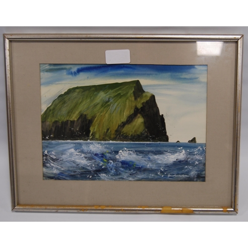 252 - Jim Nicholson (Scottish, 1924 - 1996)Soay, St KildaSigned, mixed media, 19cm x 26cm.  ARR... 