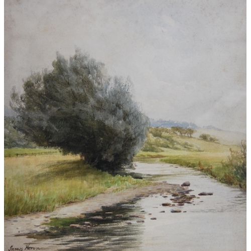 265 - James Heron (Scottish, fl. 1873 - 1919)On the Ale Water, c. 1900Signed, watercolour, 31cm x 31cm.Ins... 