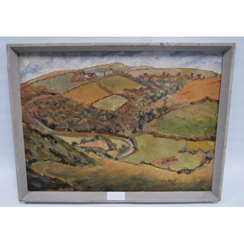 277 - W Gillies (20th Century)Coombe Valley, BudeSigned W Gillies, oil on board, 29cm x 39cm.... 