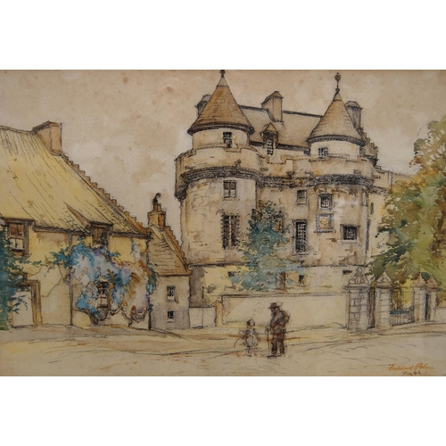 289 - 20th Century British SchoolFalkland PalaceSigned indistinctly and titled lower right, watercolour, 3... 