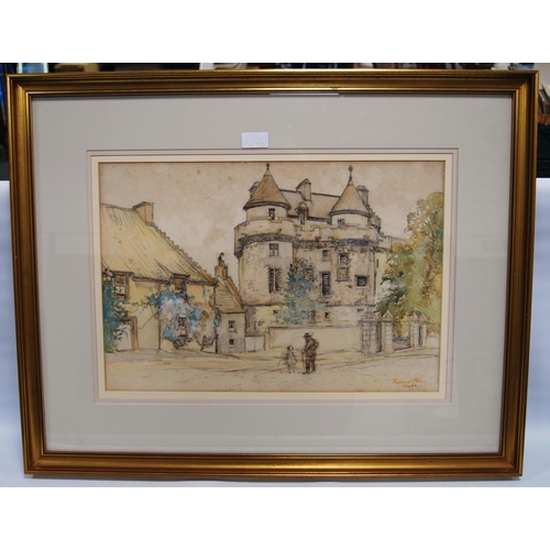 289 - 20th Century British SchoolFalkland PalaceSigned indistinctly and titled lower right, watercolour, 3... 