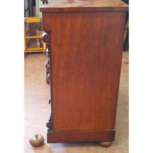 307 - Victorian Scottish mahogany breakfront chest of drawers with three short over three long drawers fla... 