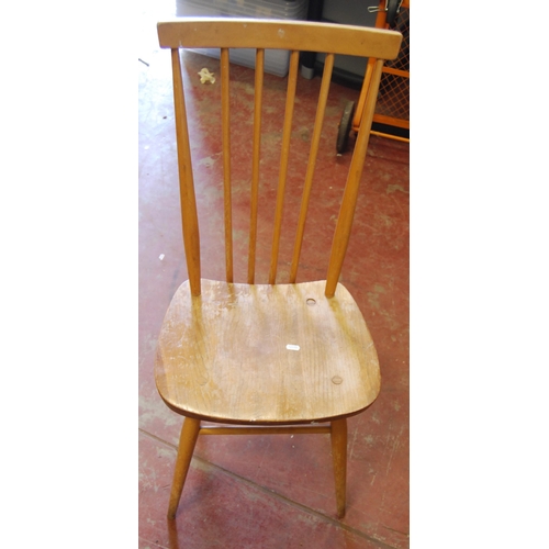 315 - Blonde Ercol refectory-type table and four chairs, c. 1960s, the table on splayed supports, 71cm hig... 