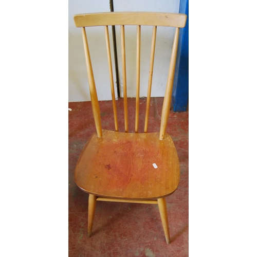 315 - Blonde Ercol refectory-type table and four chairs, c. 1960s, the table on splayed supports, 71cm hig... 