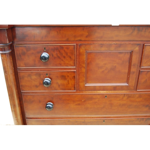 335 - Victorian Scottish mahogany breakfront chest of drawers with two pairs of short drawers above three ... 