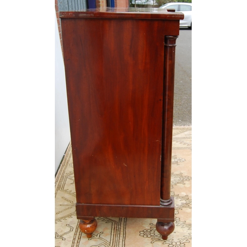 335 - Victorian Scottish mahogany breakfront chest of drawers with two pairs of short drawers above three ... 