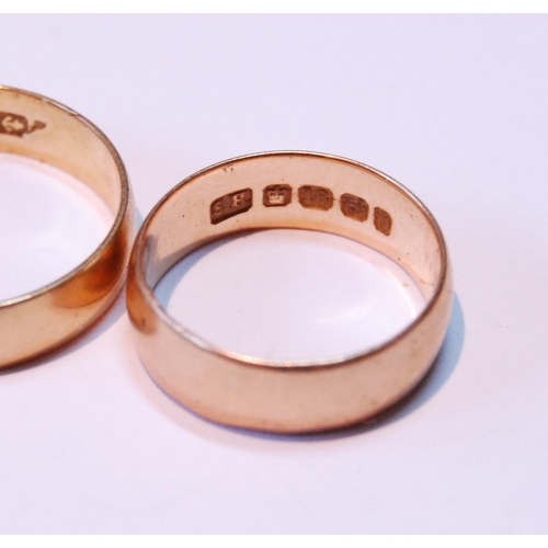 36 - Four 18ct gold plain band rings, 13.5g.