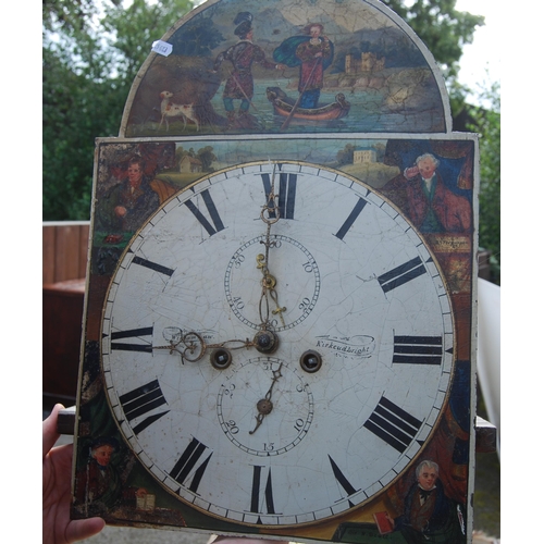 303 - 19th century Scottish mahogany eight day longcase clock with 14in painted dial named to William Law,... 