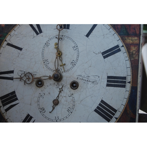 303 - 19th century Scottish mahogany eight day longcase clock with 14in painted dial named to William Law,... 