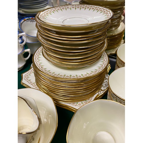 40 - Plant Tuscan cream and gilt tea set including 12 cups and saucers, cake plates, milk jug and bowl