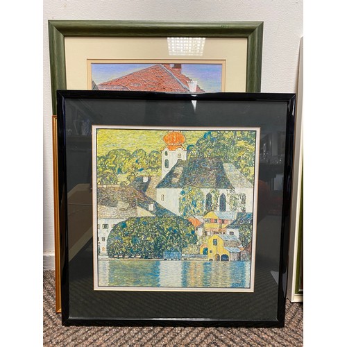 409 - Three framed prints, three framed oils & framed pastel