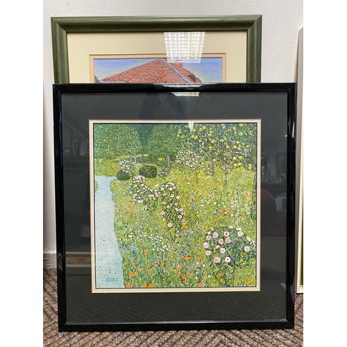 409 - Three framed prints, three framed oils & framed pastel