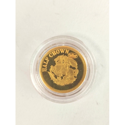 185 - Cased Tristan Da Cunha 2009 commemorative half-crown gold coin set comprising of thirteen 9ct gold c... 