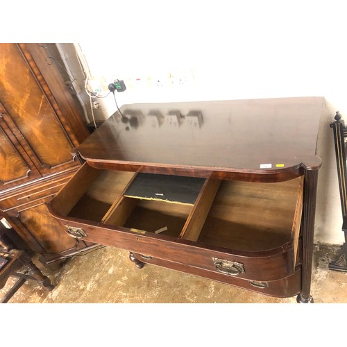 538 - 19th century mahogany Four drawer chest with reeded columns at either side120 cm long, 119cm high... 