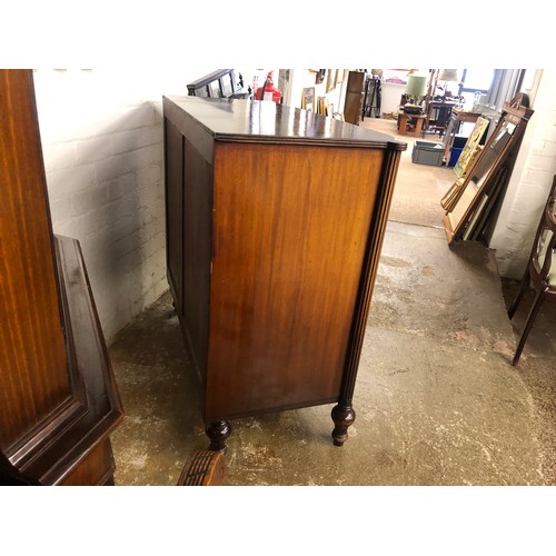 538 - 19th century mahogany Four drawer chest with reeded columns at either side120 cm long, 119cm high... 