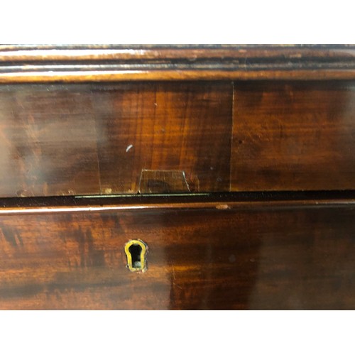 538 - 19th century mahogany Four drawer chest with reeded columns at either side120 cm long, 119cm high... 