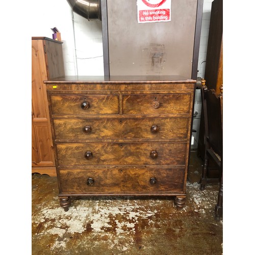 542 - Victorian mahogany two over three chest of drawers106 cm long,111.5 cm high