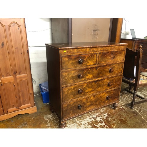 542 - Victorian mahogany two over three chest of drawers106 cm long,111.5 cm high