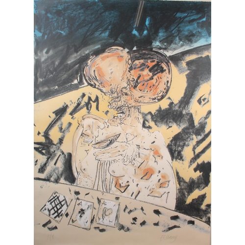 272 - JOHN BELLANY CBE RA HRSA LLD (Scottish 1942-2013) *ARR* Untitled figure playing cards Print, pencil ... 