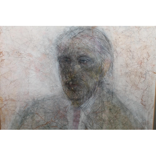 312 - HELEN CECILIA LEE (British b1951) *ARR* Bust length portrait of a gentleman Mixed media, signed lowe... 