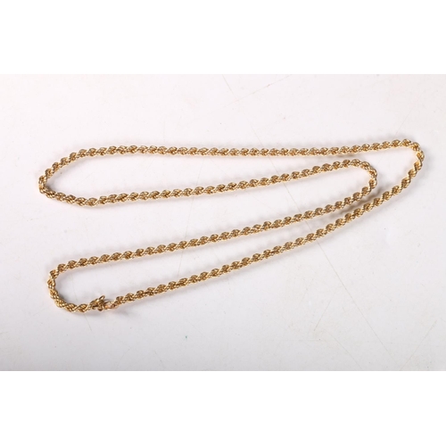 167 - 9ct gold rope twist chain, 28cm, 6.3g. 