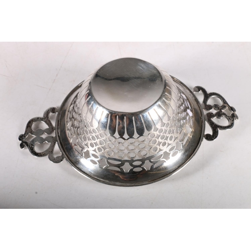 66 - Birmingham late 19th Century silver strainer , maker D & I, 16cm diameter, weight 58.4g.