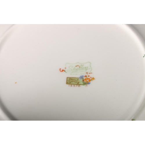 443 - Shelley posie spray pattern part porcelain tea service, Comprising of pair of biscuit plates, twelve... 