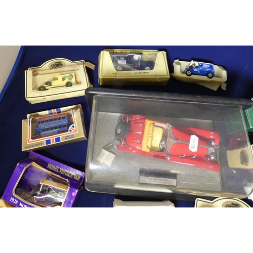 123 - Several  ‘Days of Yesterday’ cars and a large Mercedes die cast car.