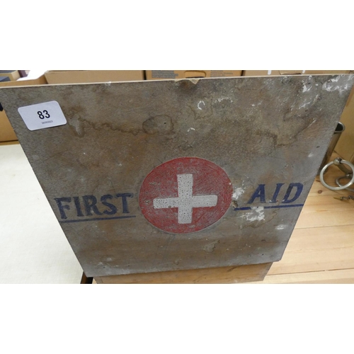 83 - Vintage first aid box- display only.