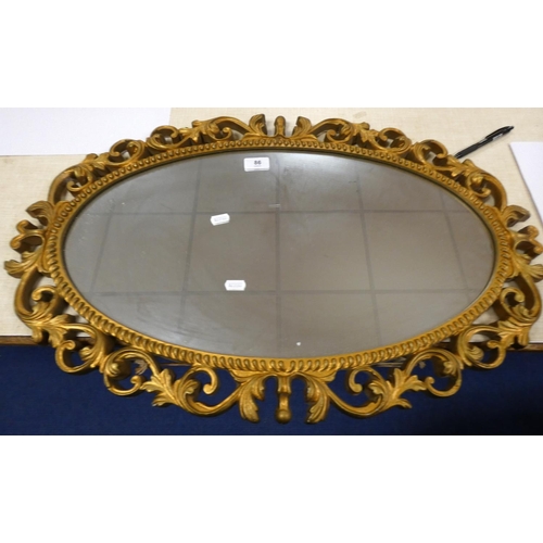 86 - Gilt framed wall mirror.