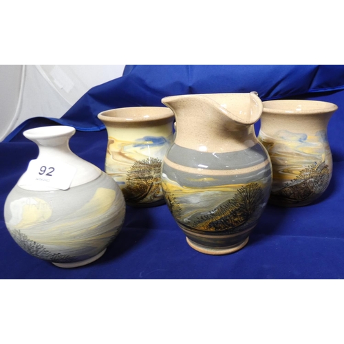 92 - Collection of Boscastle Studio Pottery by Rodger Irving.