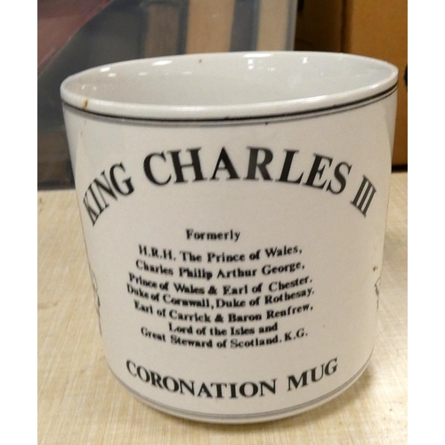 96 - Charles III Coronation mug for Private Eye, Good Luck.