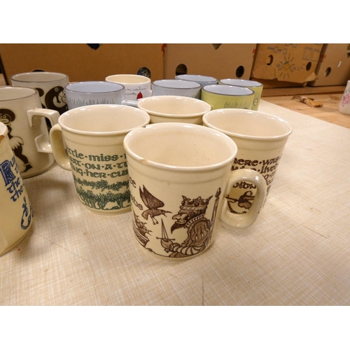 97 - Large collection of Hornsea pottery, mugs to include fruitery, Don’t Put All Your Eggs etc.