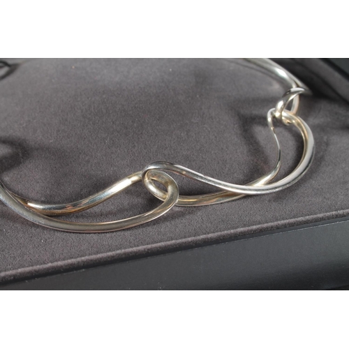 250 - Georg Jensen silver necklace of naturalistic form links, 40cm.