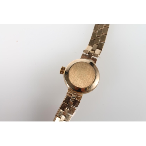 129 - 9ct gold Omega lady's manual wind bracelet cocktail watch, 23.6g gross.