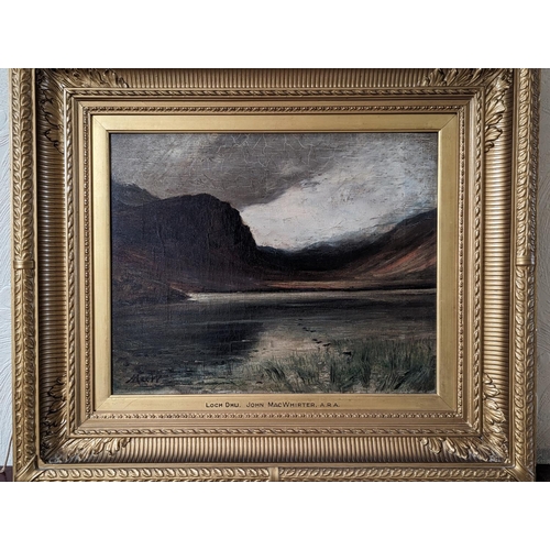 290 - JOHN MACWHIRTER RA HRSA RI RE (Scottish 1839-1911) Loch Dhu Oil on canvas, signed lower left 'MacW',... 