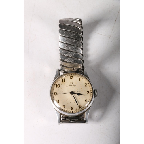 240 - Omega military wristwatch, inscribed 6B/159 bellow broad arrow and numbered A13329, back not removed... 