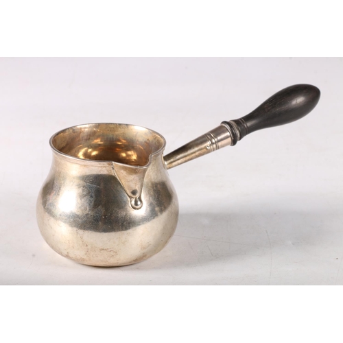 83 - George III silver brandy warmer/pourer, of bulbous form with turn wood handle, hallmarked London 178... 