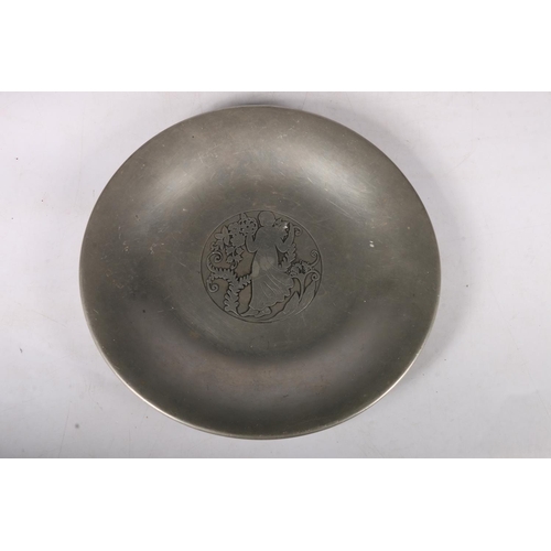 358 - Just Andersen pewter dish, 24cm diameter