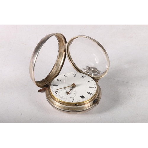 92 - Georgian silver pair cased pocket watch with watch inscribed Alexander Aitchison 1818 below a cocker... 