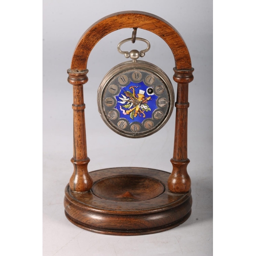 95 - Late 19th century open face pocket watch with polychrome enamel dial and roman numeral chaptering, i... 