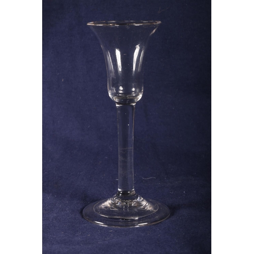 419 - Late 18th Century wine glass with tulip bowl and folded foot.