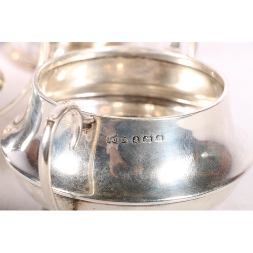 1 - George V silver tea and coffee service hallmarked Joseph Gloster Ltd, Birmingham 1931, along with an... 