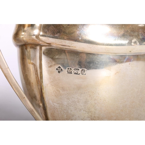 14 - George V silver three part tea set, hallmarked Martin, Hall & Co, Sheffield 1911, retailed ... 