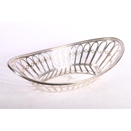 57 - Edward VII silver pierced bread basket, hallmarked R & W Sorley, Sheffield 1903, 24 x 13cm,... 