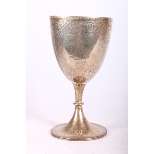 8 - Victorian silver chalice goblet by Joseph Rodgers & Sons, Sheffield 1875, 16cm tall, 212g.